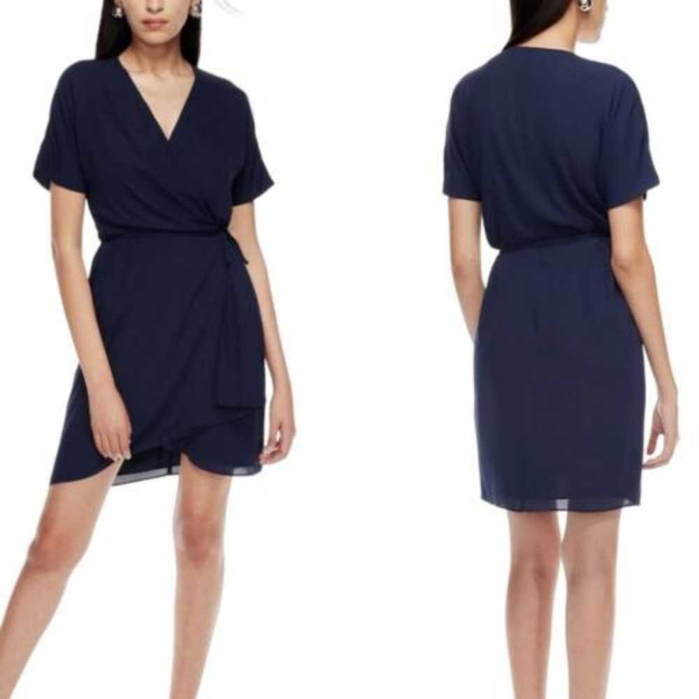 Aritzia Babaton Wallace Navy Blue Wrap Dress Size… - image 1