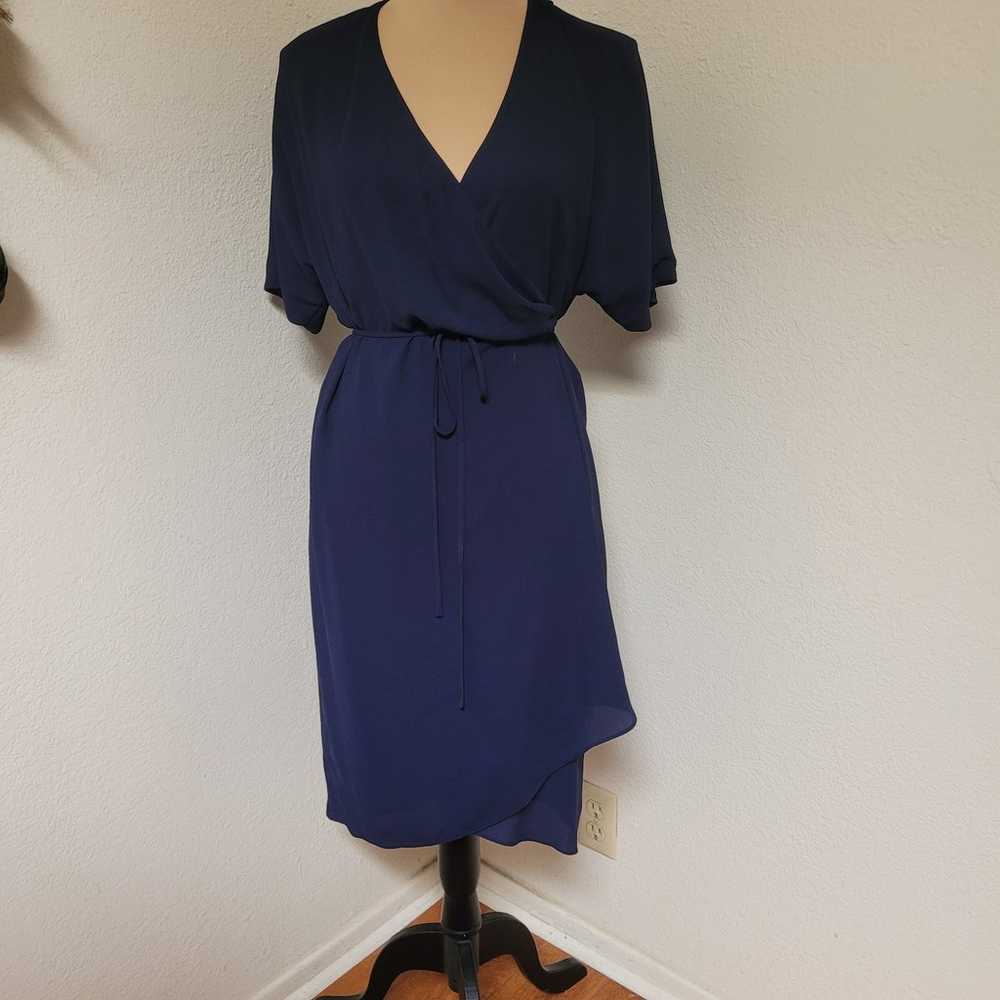 Aritzia Babaton Wallace Navy Blue Wrap Dress Size… - image 2