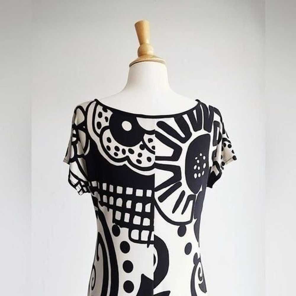 VINTAGE DONNA MORGAN | Black and Ivory Abstract F… - image 3