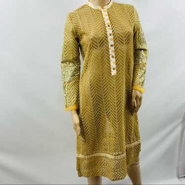 Agha Noor Sheer Embroidered Gold Tunic