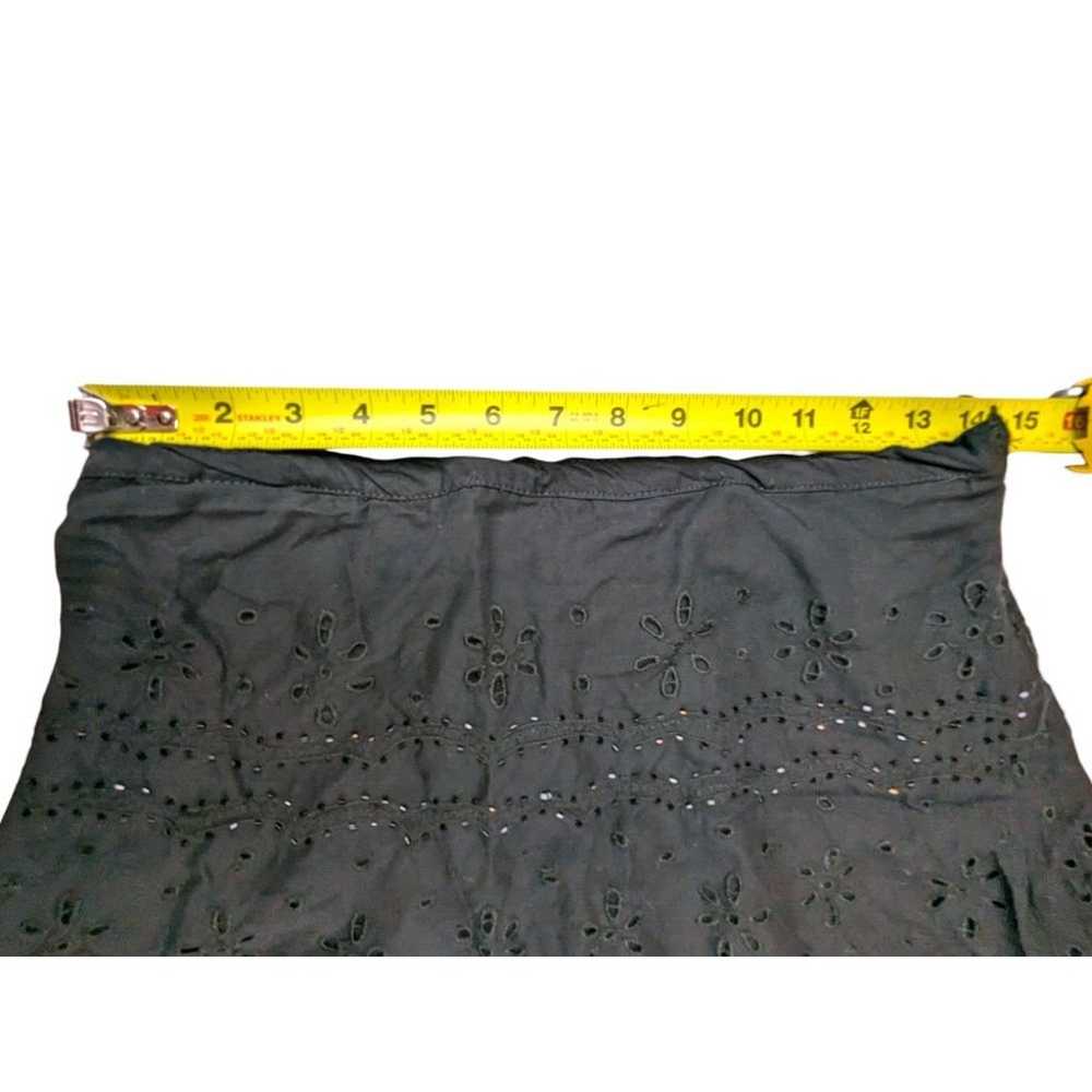 HiBis Midi Skirt Black Womens Size M Rayon Eyelet… - image 8