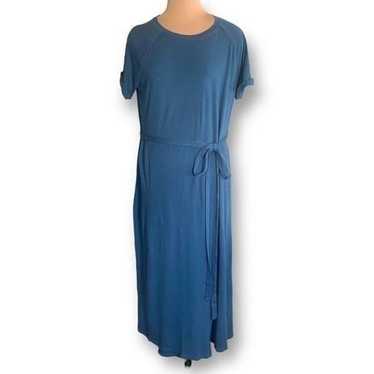 Elizabeth And James Welles Dress Blue Faux Wrap R… - image 1