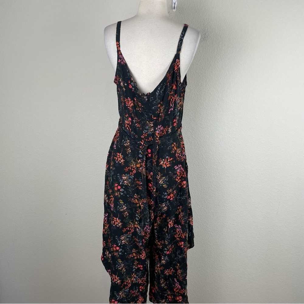 Msk Black Floral Wide Leg Jumpsuit Large - image 6