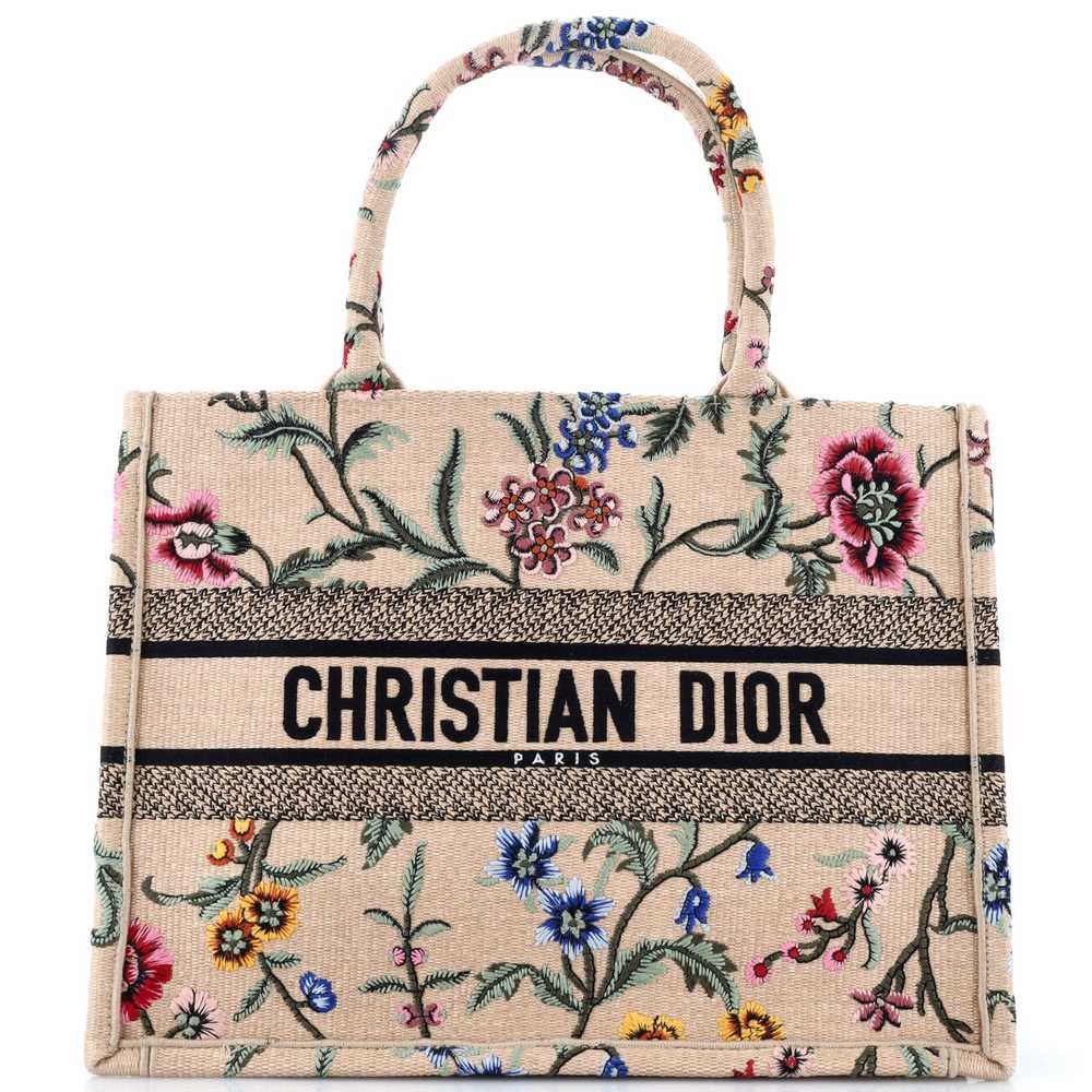 Christian Dior Book Tote Embroidered Raffia Medium - image 1