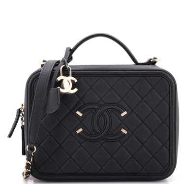 CHANEL Filigree Vanity Case Quilted Caviar Large - image 1