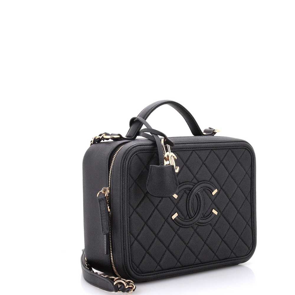 CHANEL Filigree Vanity Case Quilted Caviar Large - image 2