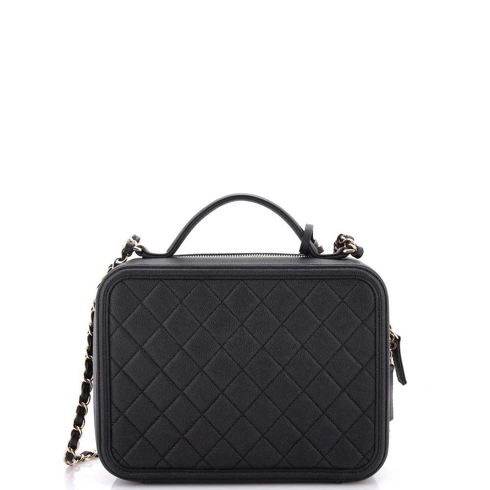 CHANEL Filigree Vanity Case Quilted Caviar Large - image 3