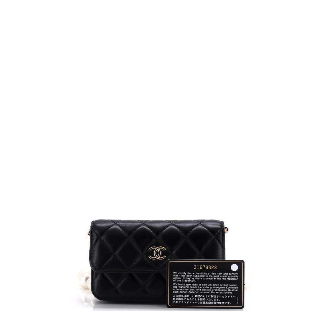 CHANEL Pearl Strap CC Wallet on Chain Quilted Cal… - image 2