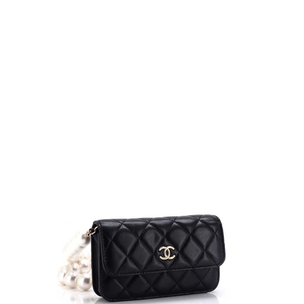 CHANEL Pearl Strap CC Wallet on Chain Quilted Cal… - image 3