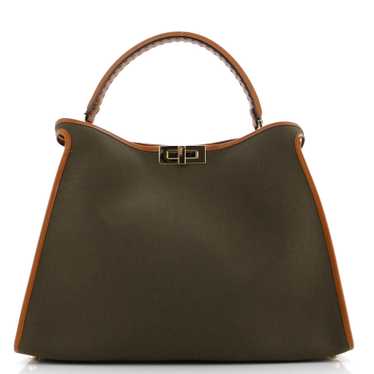 FENDI Peekaboo X-Lite Bag Canvas with Leather Lar… - image 1