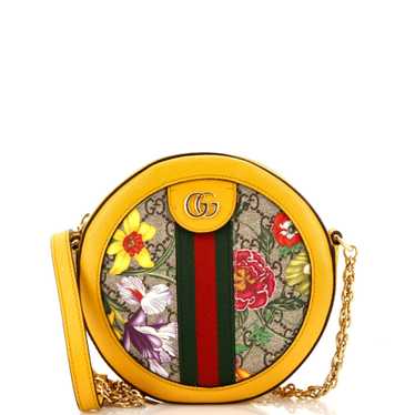 GUCCI Ophidia Round Shoulder Bag Flora GG Coated … - image 1