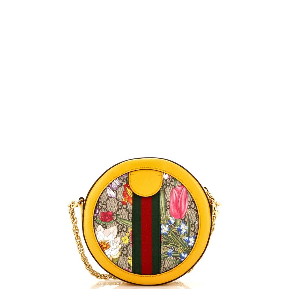 GUCCI Ophidia Round Shoulder Bag Flora GG Coated … - image 3