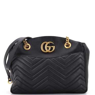 GUCCI GG Marmont Chain Tote Matelasse Leather Medi