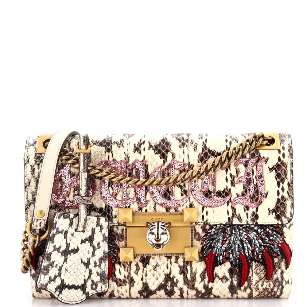 GUCCI Osiride Shoulder Bag Embellished Snakeskin … - image 1