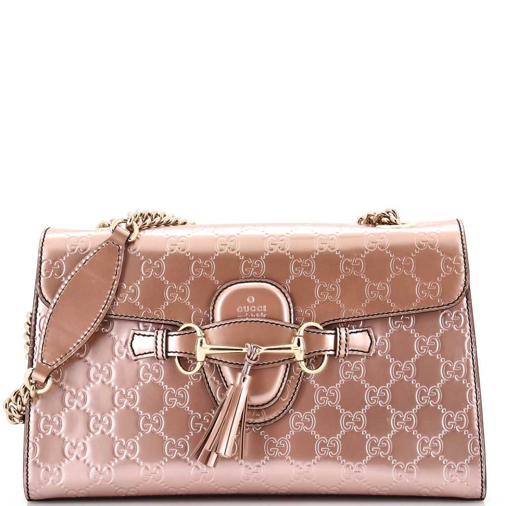 GUCCI Emily Chain Flap Bag Guccissima Patent Medi… - image 1