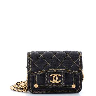 CHANEL Double You CC Flap Clutch with Chain Quilte