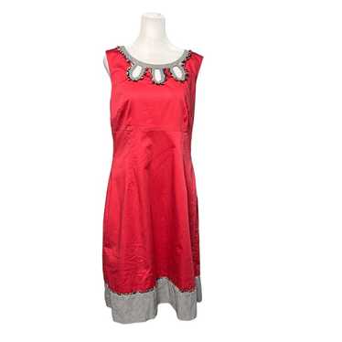 Boden Coral Neckline Cutouts Stretch Sleeveless D… - image 1