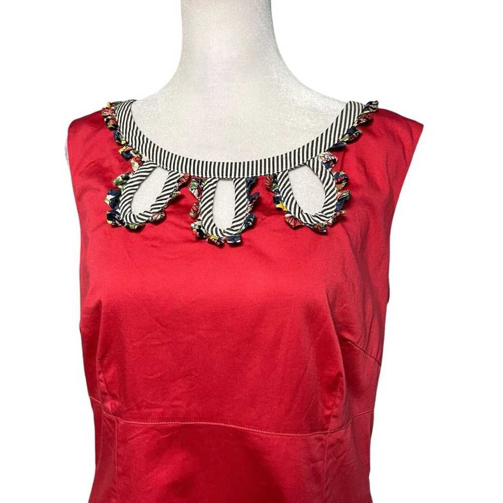 Boden Coral Neckline Cutouts Stretch Sleeveless D… - image 3