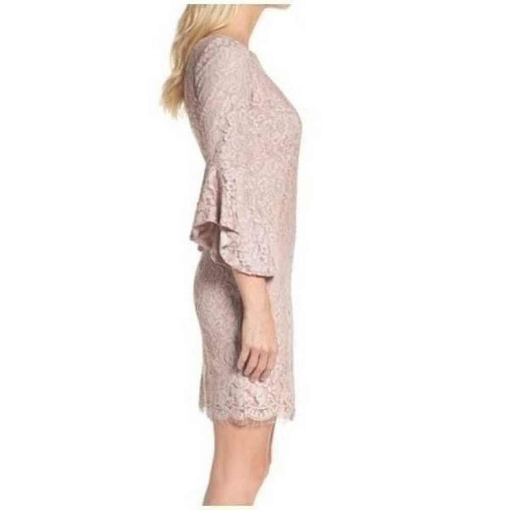 Chetta B Dusty Mauve Lace Bell Sleeve Size 4 - image 2