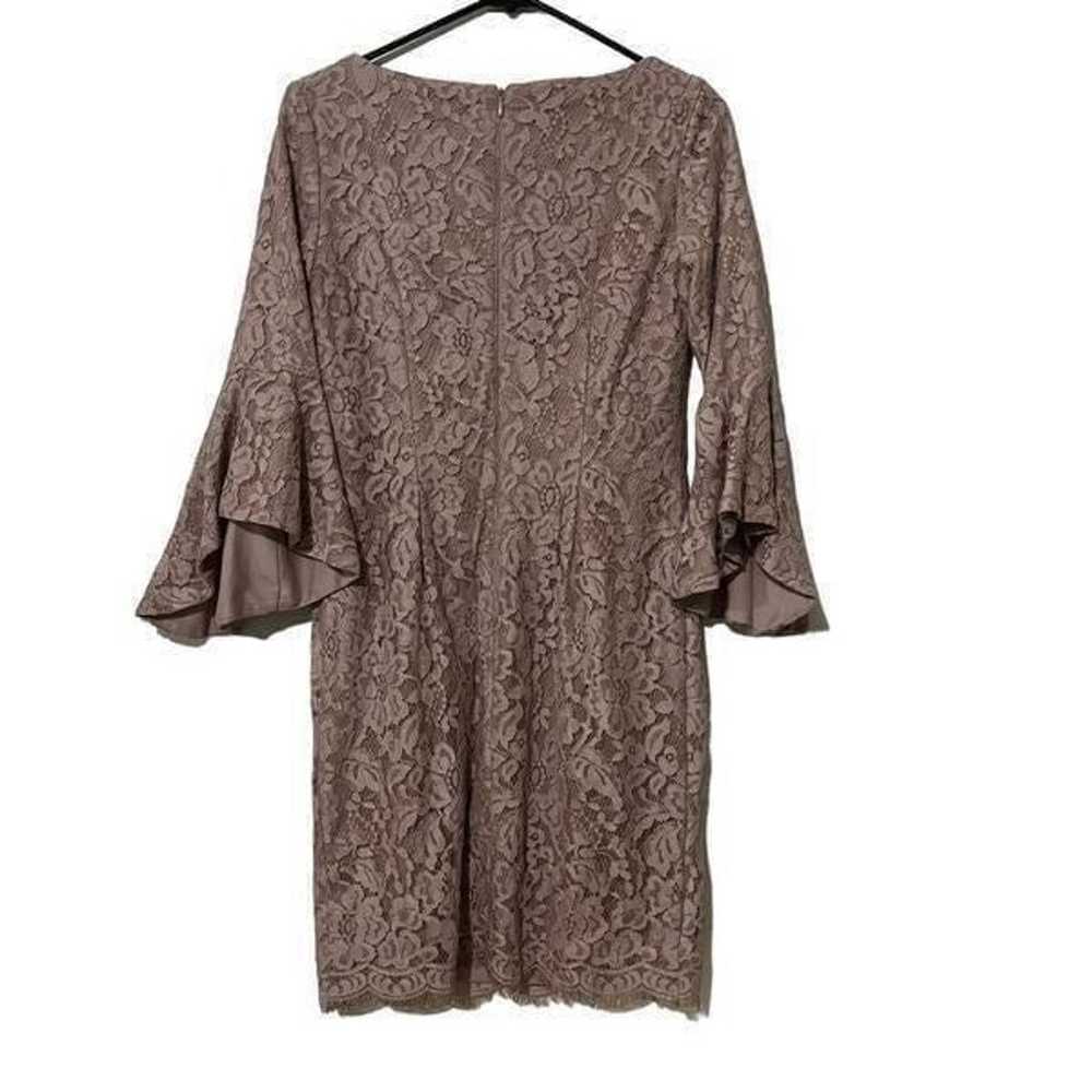 Chetta B Dusty Mauve Lace Bell Sleeve Size 4 - image 4