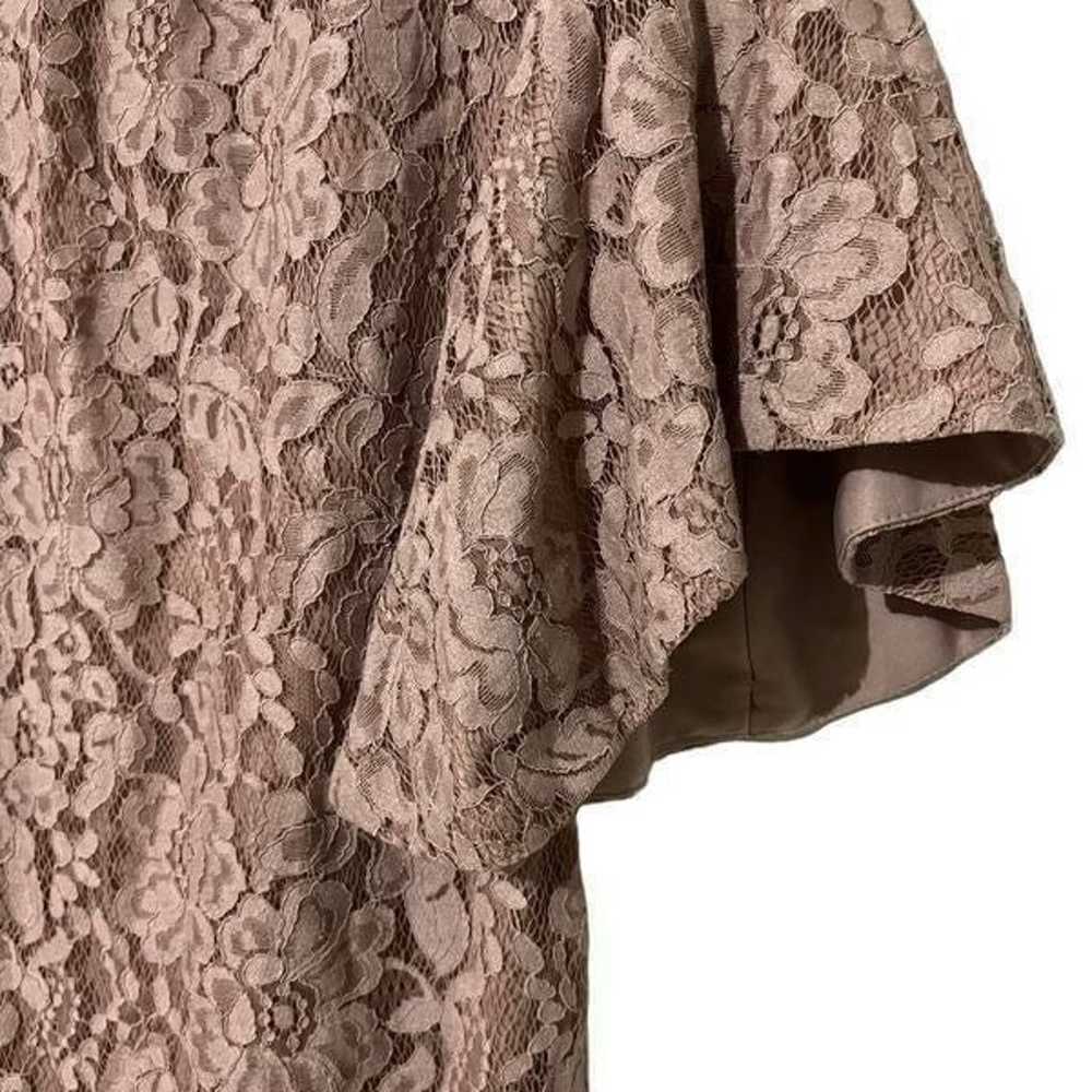 Chetta B Dusty Mauve Lace Bell Sleeve Size 4 - image 5