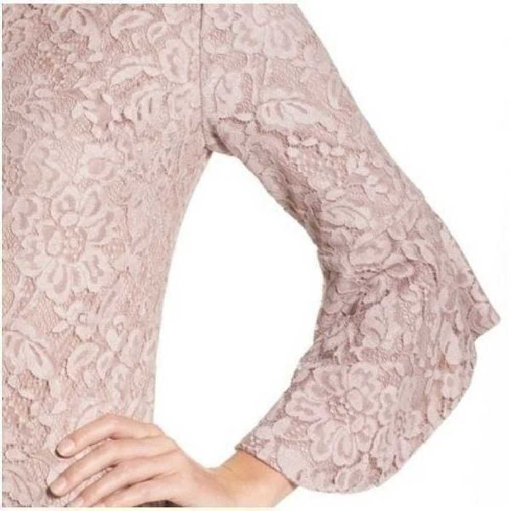 Chetta B Dusty Mauve Lace Bell Sleeve Size 4 - image 7