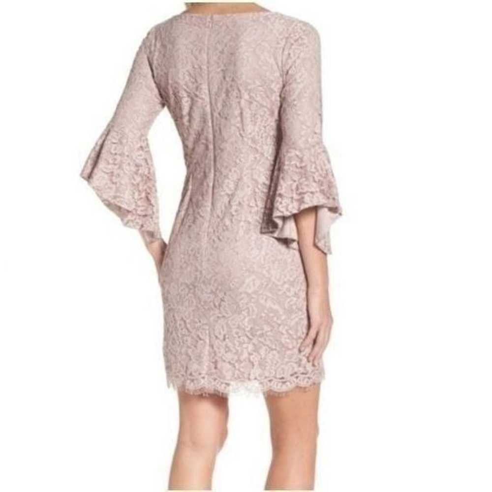 Chetta B Dusty Mauve Lace Bell Sleeve Size 4 - image 8