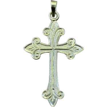 14K Yellow Gold Brushed Polisher Cross