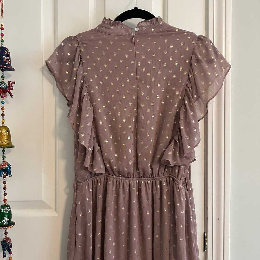 Listicle- Mauve Gold Polka Dot Dress, Large - image 6