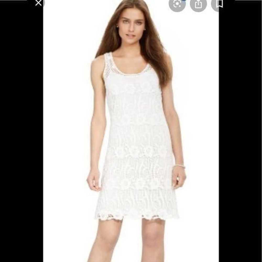 Lauren crocheted white sheath dress fully lined. S - image 1