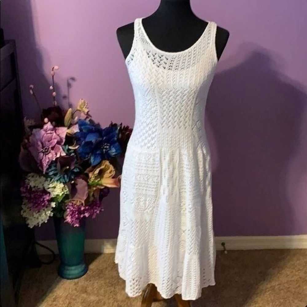 Lauren crocheted white sheath dress fully lined. S - image 2