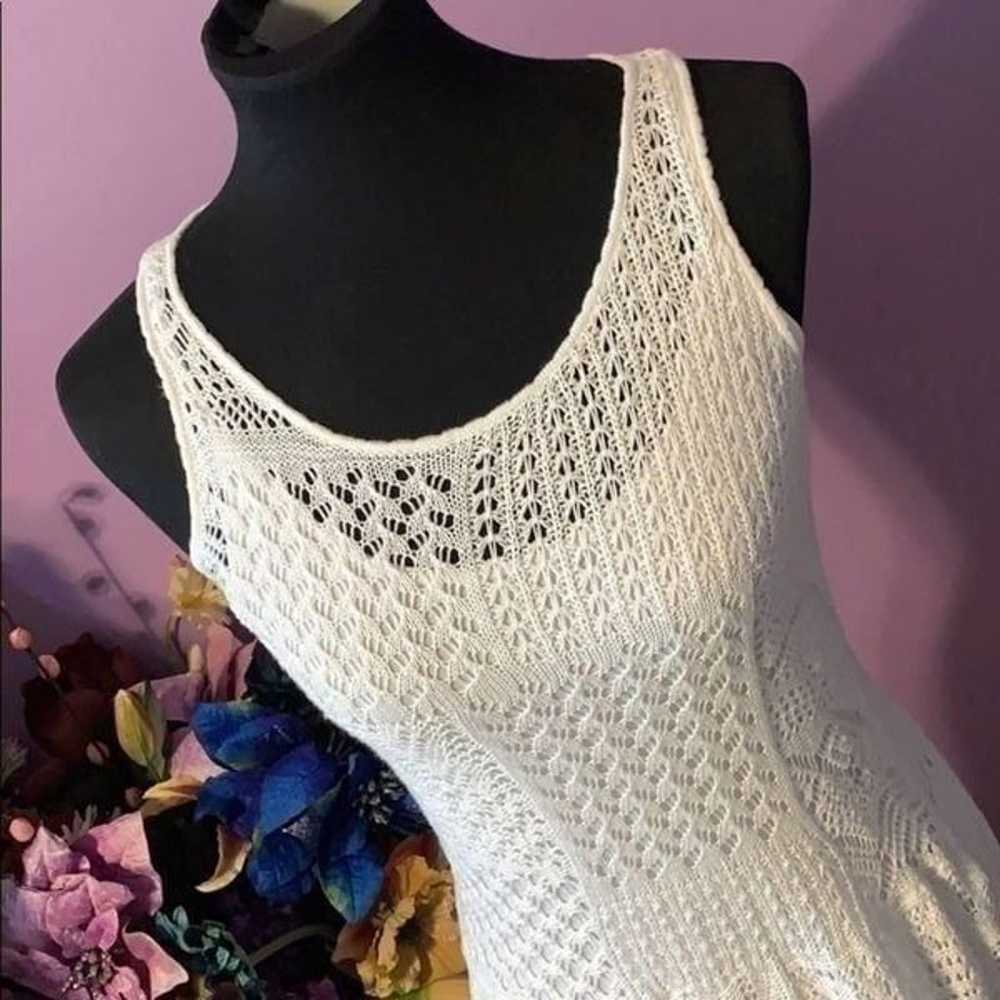 Lauren crocheted white sheath dress fully lined. S - image 3