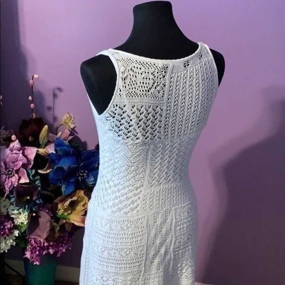 Lauren crocheted white sheath dress fully lined. S - image 4