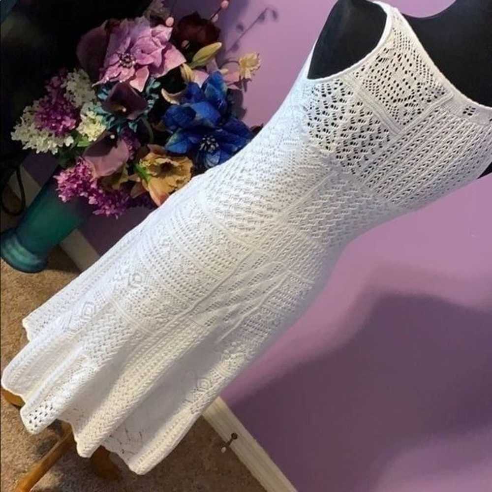 Lauren crocheted white sheath dress fully lined. S - image 5