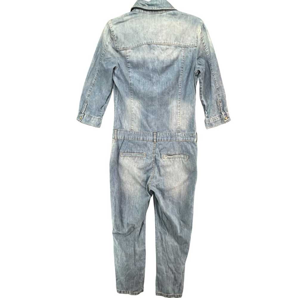 Mango MNG Jeans Jumpsuit Womens S Blue Wash Pocke… - image 2