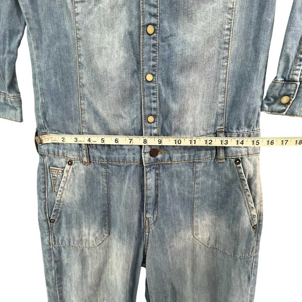 Mango MNG Jeans Jumpsuit Womens S Blue Wash Pocke… - image 6