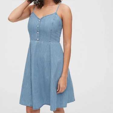 GAP 100% Cotton Denim Mini Dress Fit & Flare Smoc… - image 1