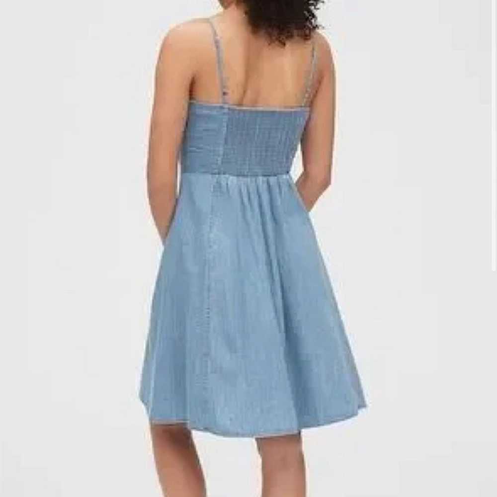 GAP 100% Cotton Denim Mini Dress Fit & Flare Smoc… - image 2