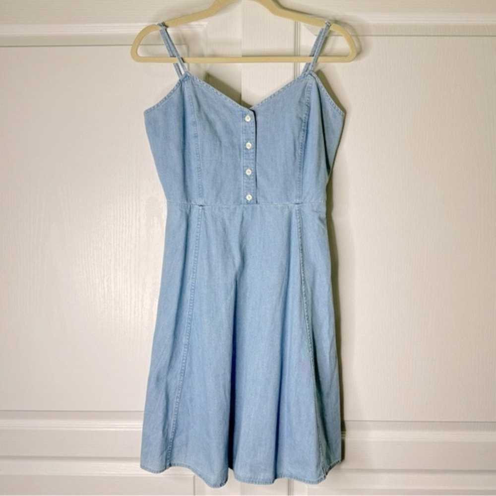 GAP 100% Cotton Denim Mini Dress Fit & Flare Smoc… - image 3