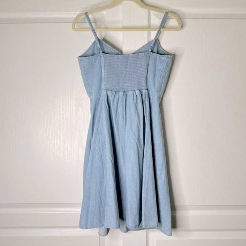 GAP 100% Cotton Denim Mini Dress Fit & Flare Smoc… - image 4