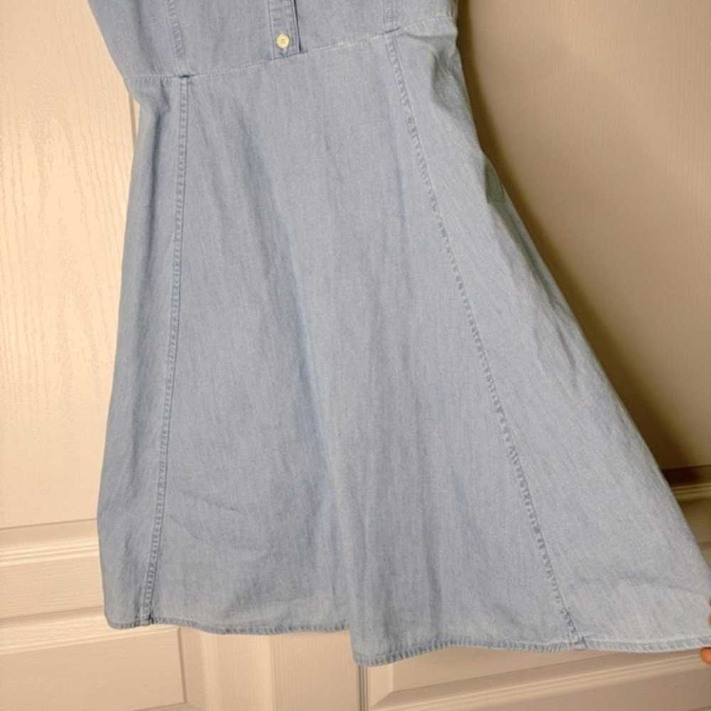 GAP 100% Cotton Denim Mini Dress Fit & Flare Smoc… - image 6