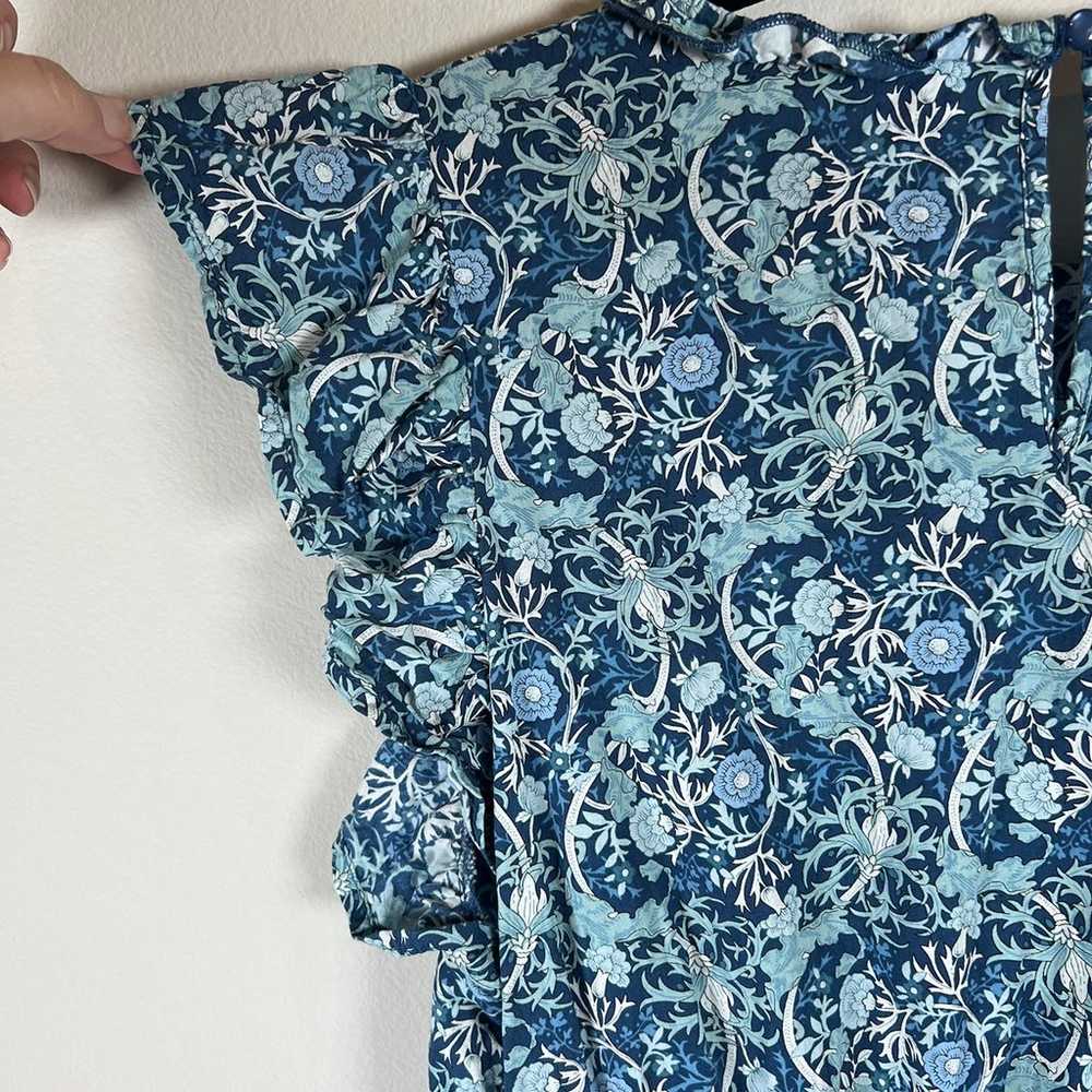 Anthropologie THML Floral Midi Dress Blue White L… - image 11