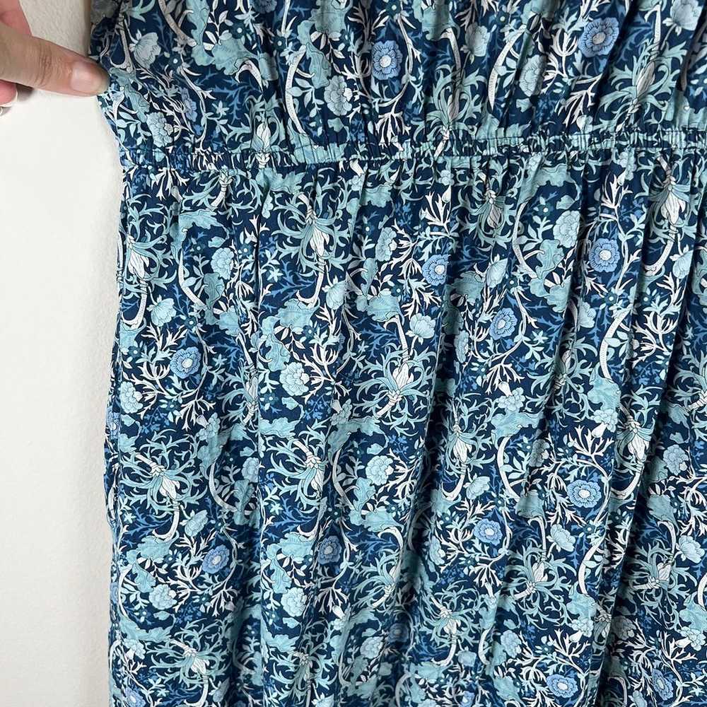 Anthropologie THML Floral Midi Dress Blue White L… - image 12