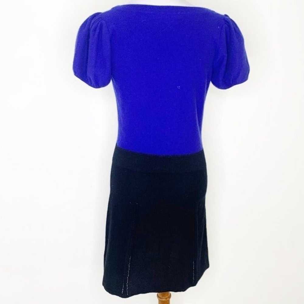 Qi Cashmere blue black puff sleeve dress - image 5