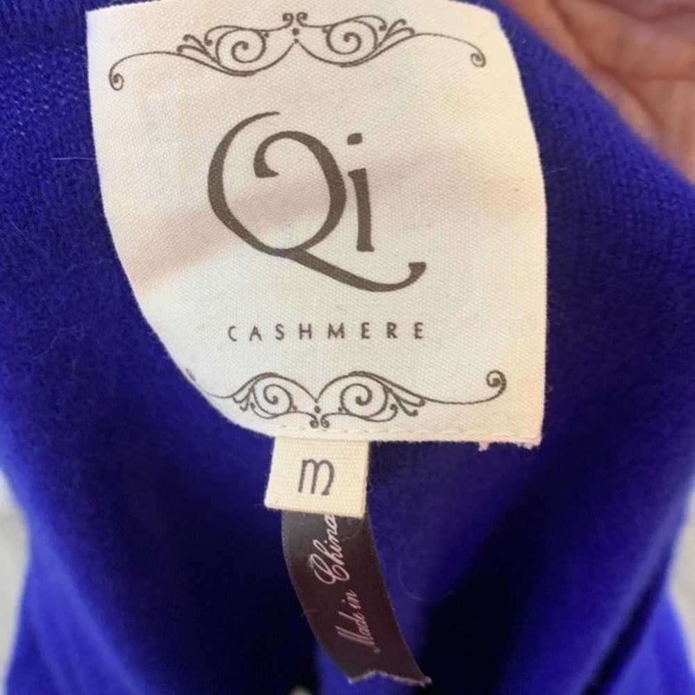 Qi Cashmere blue black puff sleeve dress - image 7