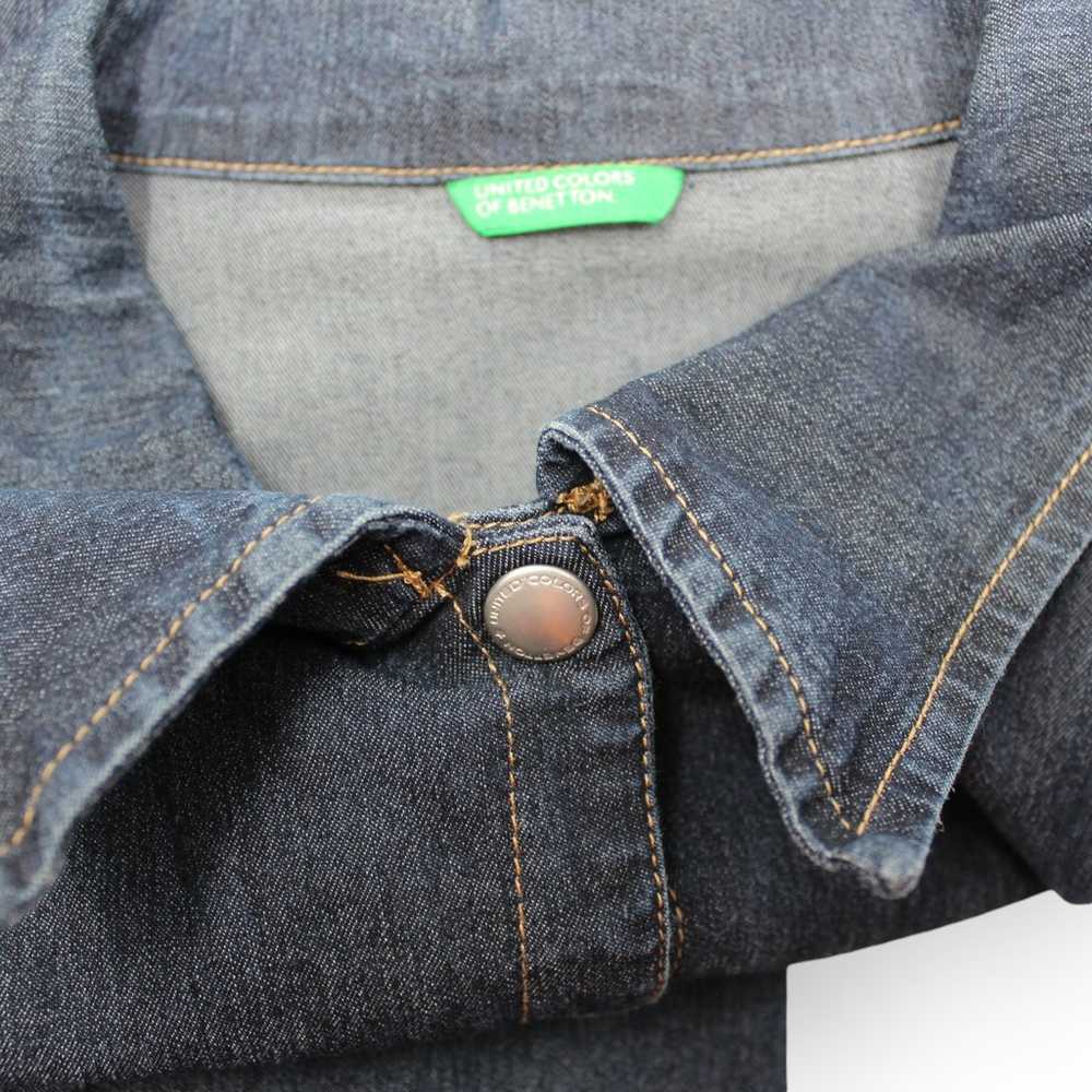 Vintage Benetton Dress (M) Denim Snap-Front Stret… - image 11