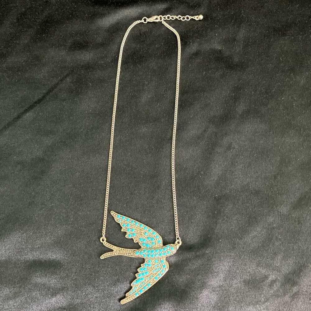 Vintage turquoise Dove necklace - pendant - image 2