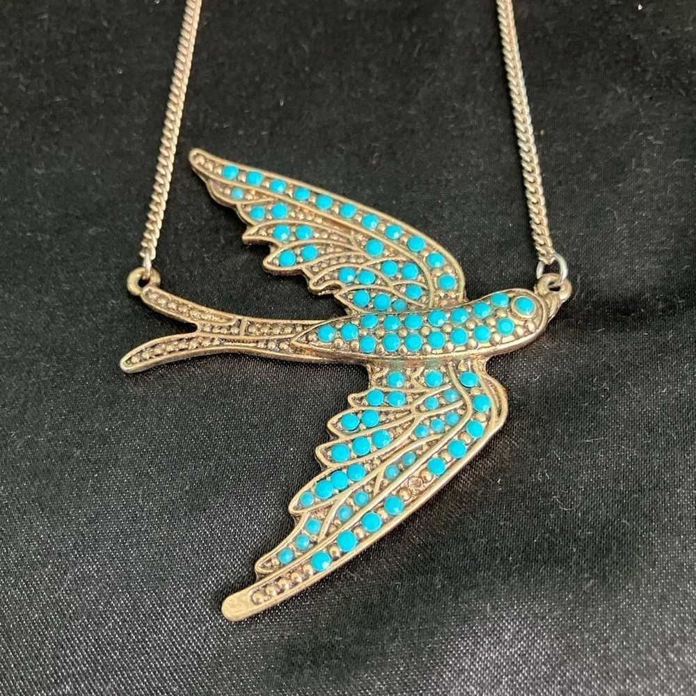 Vintage turquoise Dove necklace - pendant - image 3