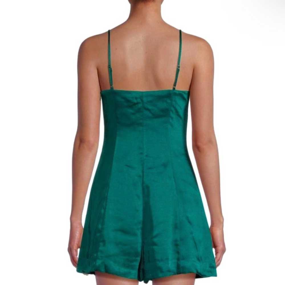 ENDLESS ROSE GREEN SATIN BUTTON FRONT ROMPER - image 5