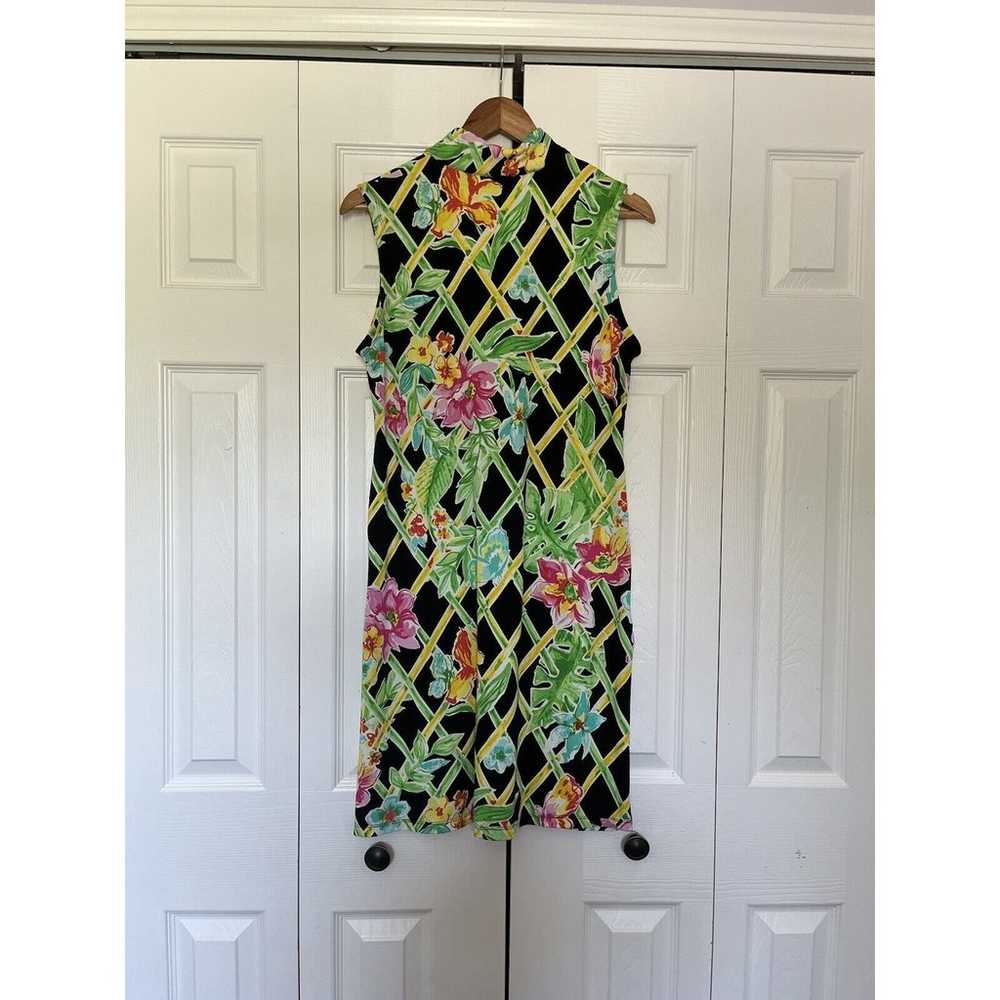 Women’s Gottex Black Yellow Dress Sleeveless Size… - image 4